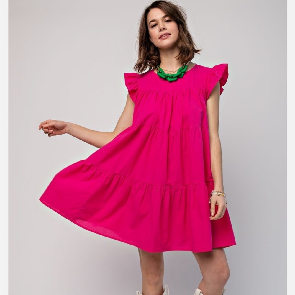 Easel Pink Midi Dress